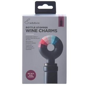 Rabbit Wine Charms Bottle Stopper, Set of 8, Assorted